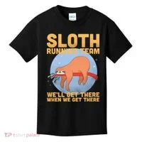 Lazy Sloth Running Team Distressed Kids T-Shirt thumb 0