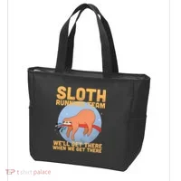 Lazy Sloth Running Team Distressed Tote Bag thumb 3