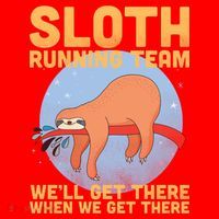 Lazy Sloth Running Team Distressed Santa Hat thumb 1