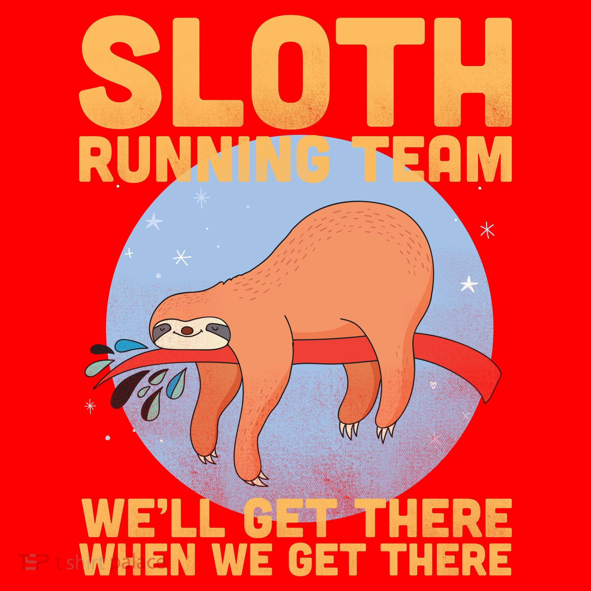Lazy Sloth Running Team Distressed Santa Hat