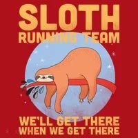 Lazy Sloth Running Team Distressed Christmas Stocking thumb 1