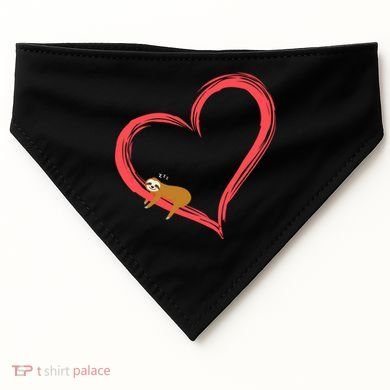 Lazy Sloth Sleeping On Heart USA-Made Doggie Bandana