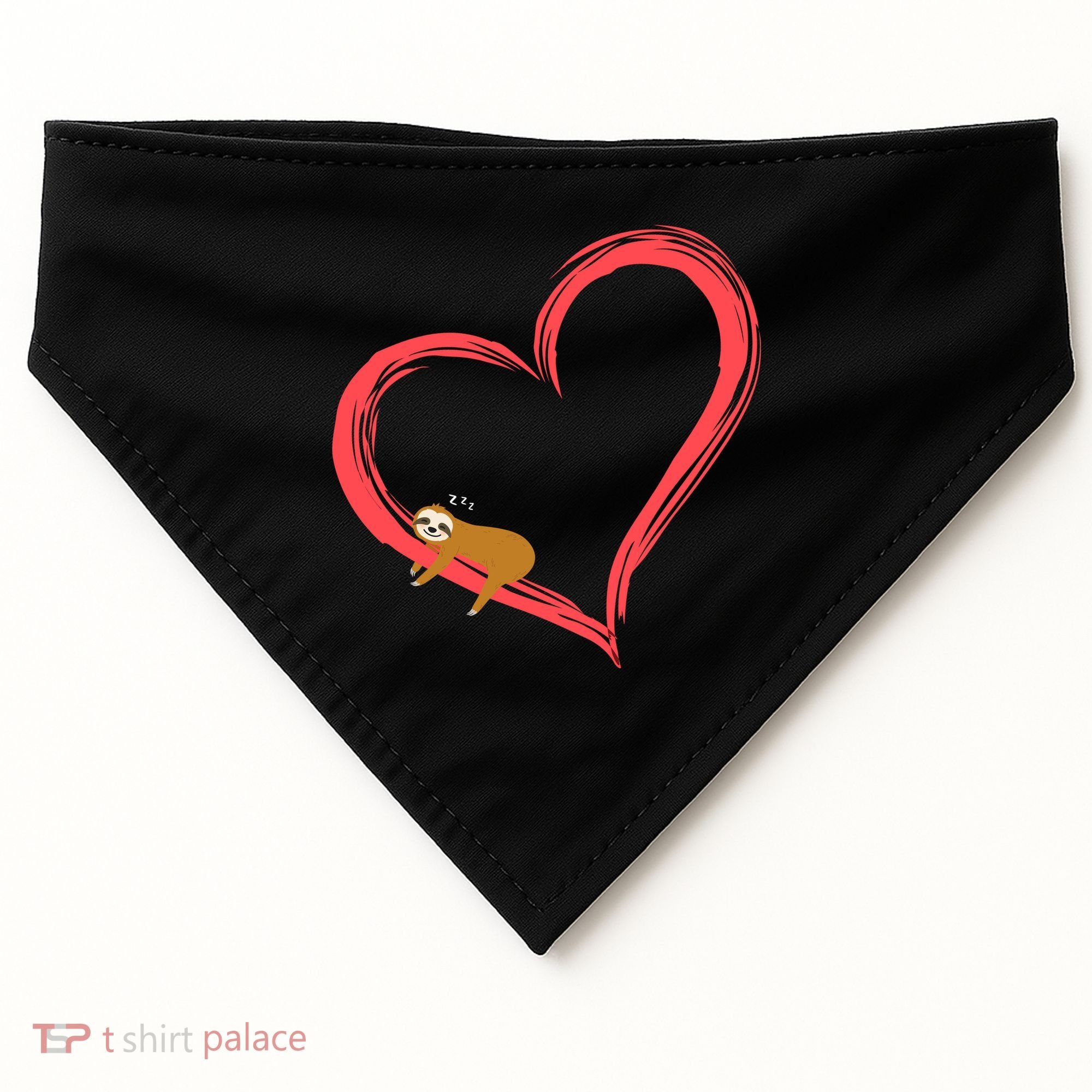 Lazy Sloth Sleeping On Heart USA-Made Doggie Bandana