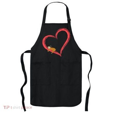 Lazy Sloth Sleeping On Heart Apron