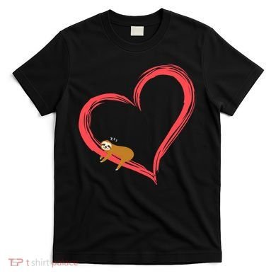 Lazy Sloth Sleeping On Heart T-Shirt