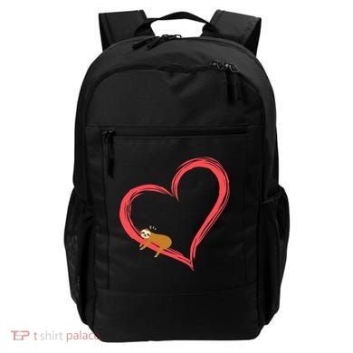 Lazy Sloth Sleeping On Heart Backpack