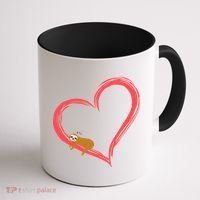 Lazy Sloth Sleeping On Heart Coffee Mug thumb 1