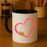 Lazy Sloth Sleeping On Heart Coffee Mug thumb 4