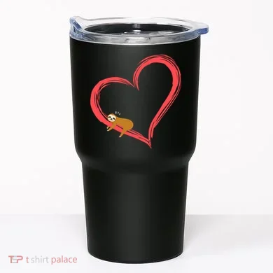 Lazy Sloth Sleeping On Heart Tumbler