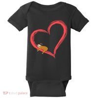 Lazy Sloth Sleeping On Heart Baby Bodysuit thumb 0