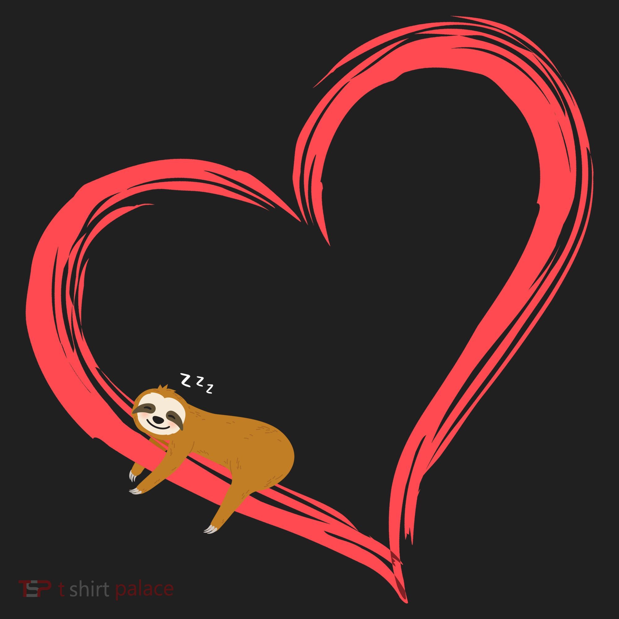Lazy Sloth Sleeping On Heart Hat