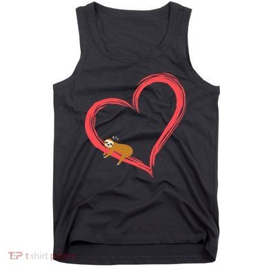 Lazy Sloth Sleeping On Heart Tank Top