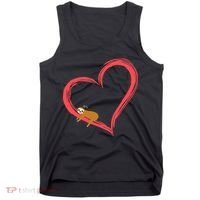 Lazy Sloth Sleeping On Heart Tank Top thumb 0