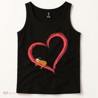 Lazy Sloth Sleeping On Heart Tank Top thumb 2