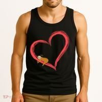 Lazy Sloth Sleeping On Heart Tank Top thumb 3