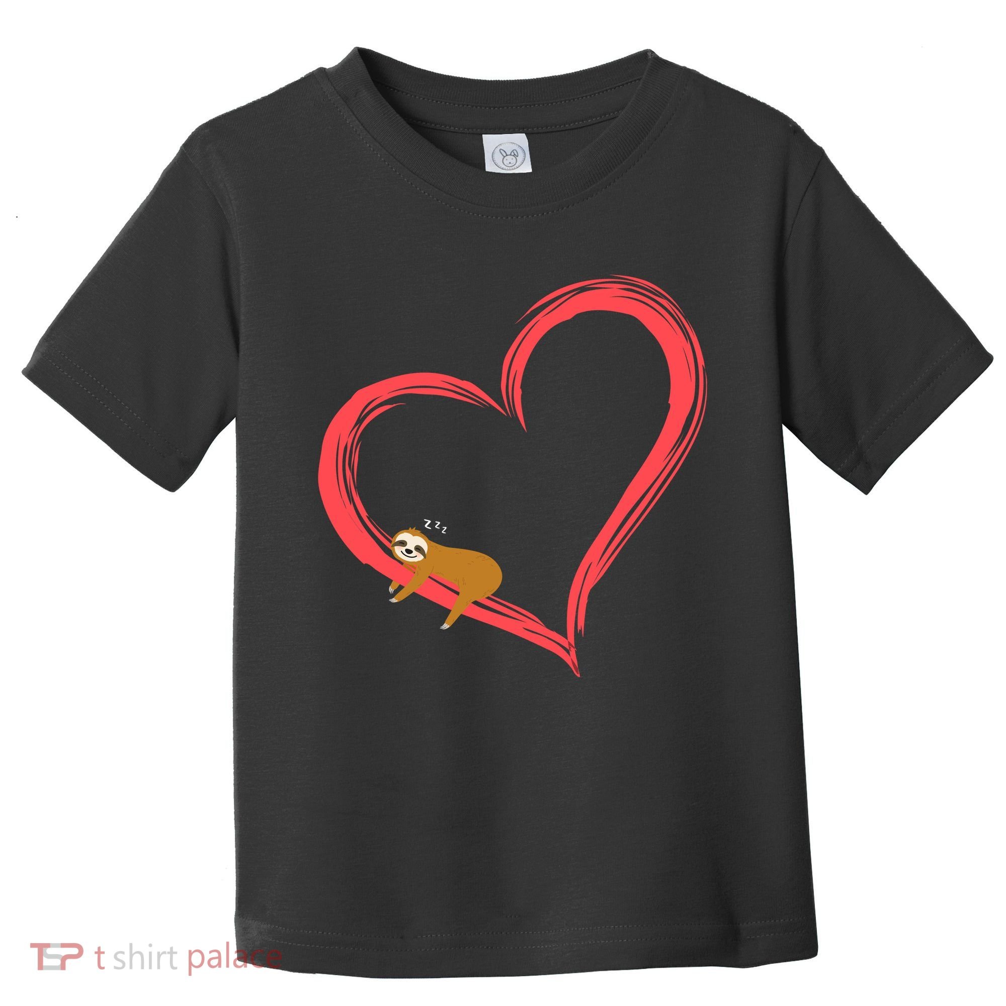 Lazy Sloth Sleeping On Heart Toddler T-Shirt