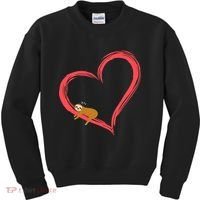 Lazy Sloth Sleeping On Heart Kids Sweatshirt thumb 0