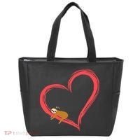 Lazy Sloth Sleeping On Heart Tote Bag thumb 0