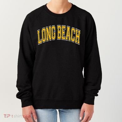 Long Beach Arched Amber Text Women's Sweatshirt