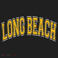 Long Beach Arched Amber Text Women's Sweatshirt thumb 2