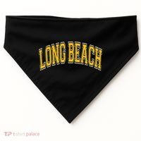 Long Beach Arched Amber Text USA-Made Doggie Bandana thumb 0