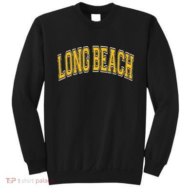 Long Beach Arched Amber Text Sweatshirt