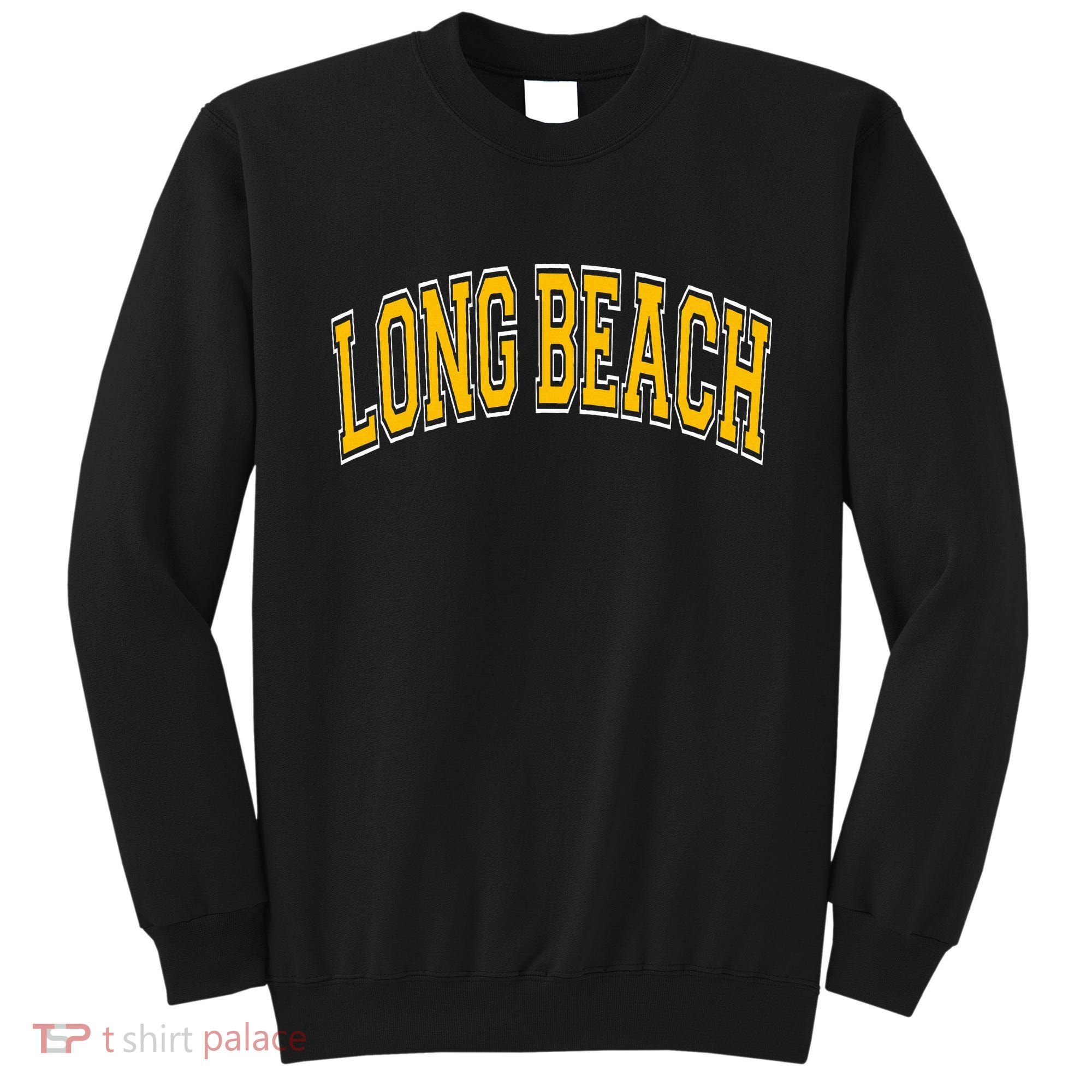 Long Beach Arched Amber Text Sweatshirt