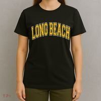 Long Beach Arched Amber Text T-Shirt thumb 4
