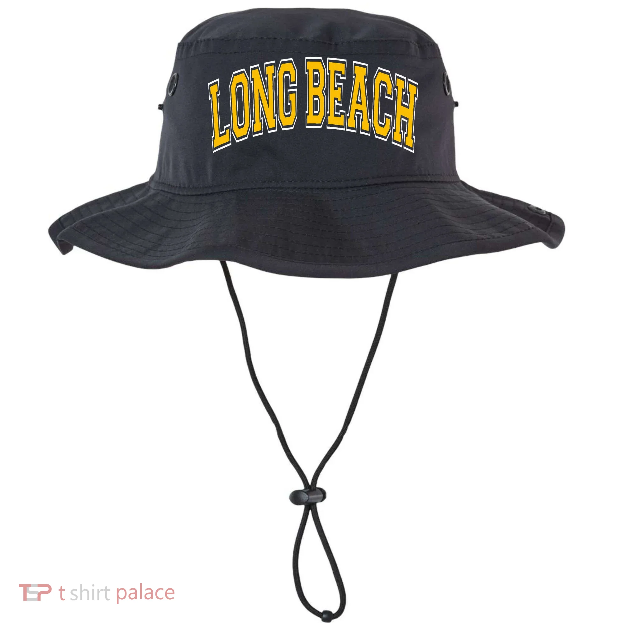Long Beach Arched Amber Text Bucket Hat