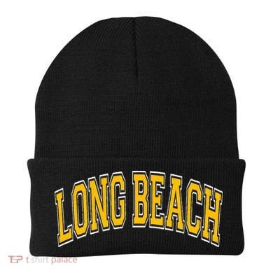 Long Beach Arched Amber Text Beanie