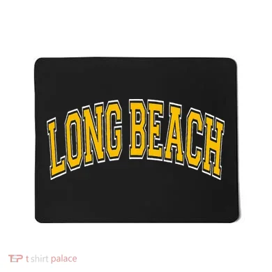 Long Beach Arched Amber Text Mousepad
