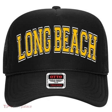 Long Beach Arched Amber Text Hat