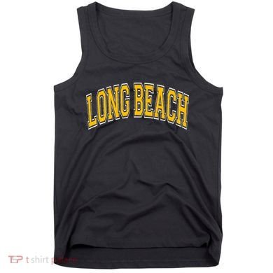 Long Beach Arched Amber Text Tank Top