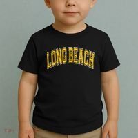 Long Beach Arched Amber Text Toddler T-Shirt thumb 2