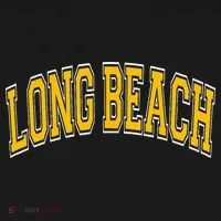 Long Beach Arched Amber Text Kids Hoodie thumb 5