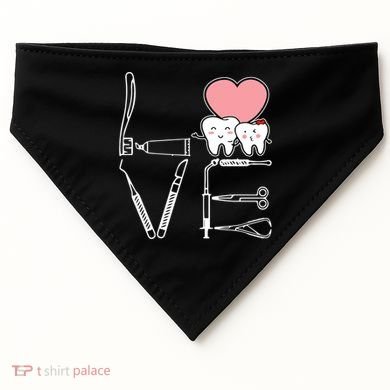 Love Being A Dentist Cute USA-Made Doggie Bandana