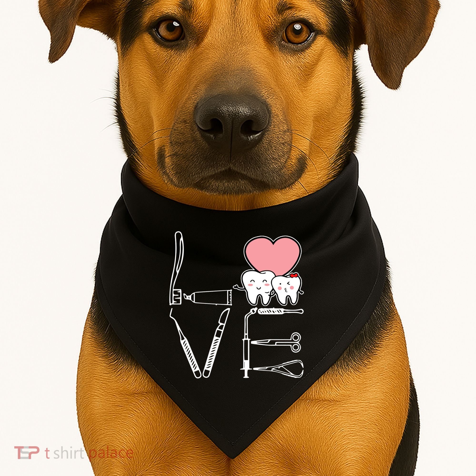 Love Being A Dentist Cute USA-Made Doggie Bandana