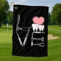 Love Being A Dentist Cute Golf Towel thumb 1
