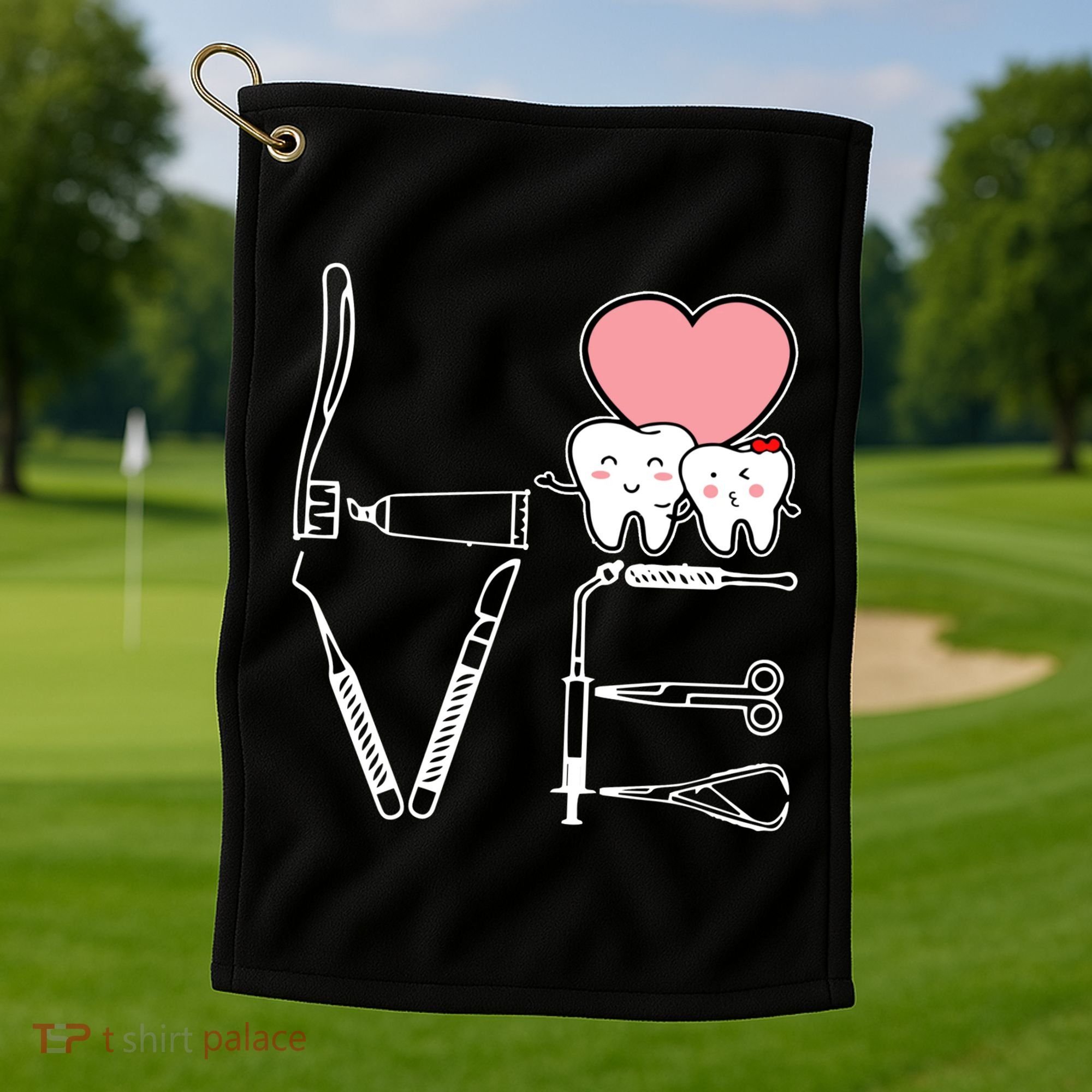 Love Being A Dentist Cute Golf Towel