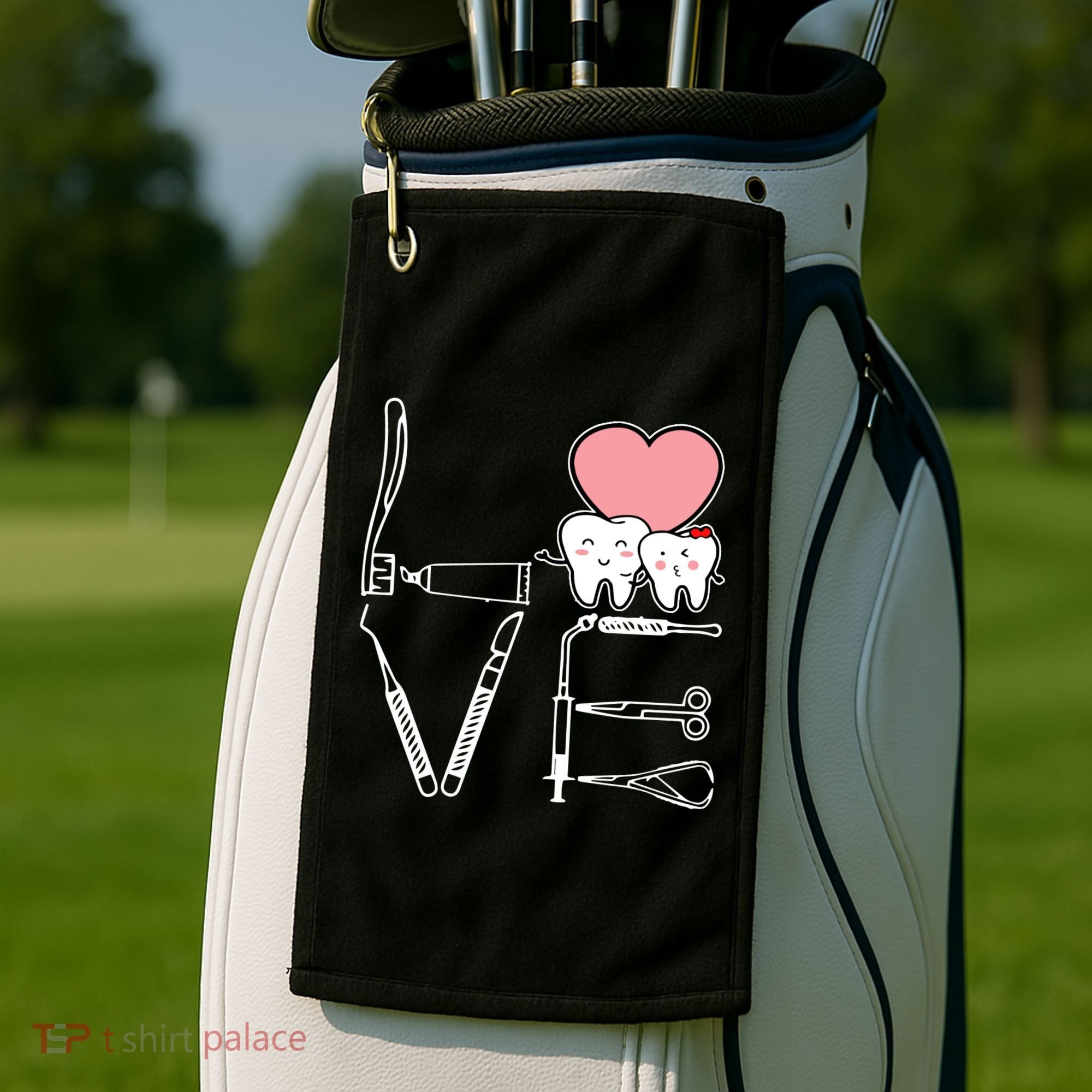Love Being A Dentist Cute Golf Towel