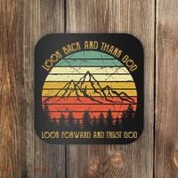 Look Back And Thank God Jesus Christian Coaster thumb 0