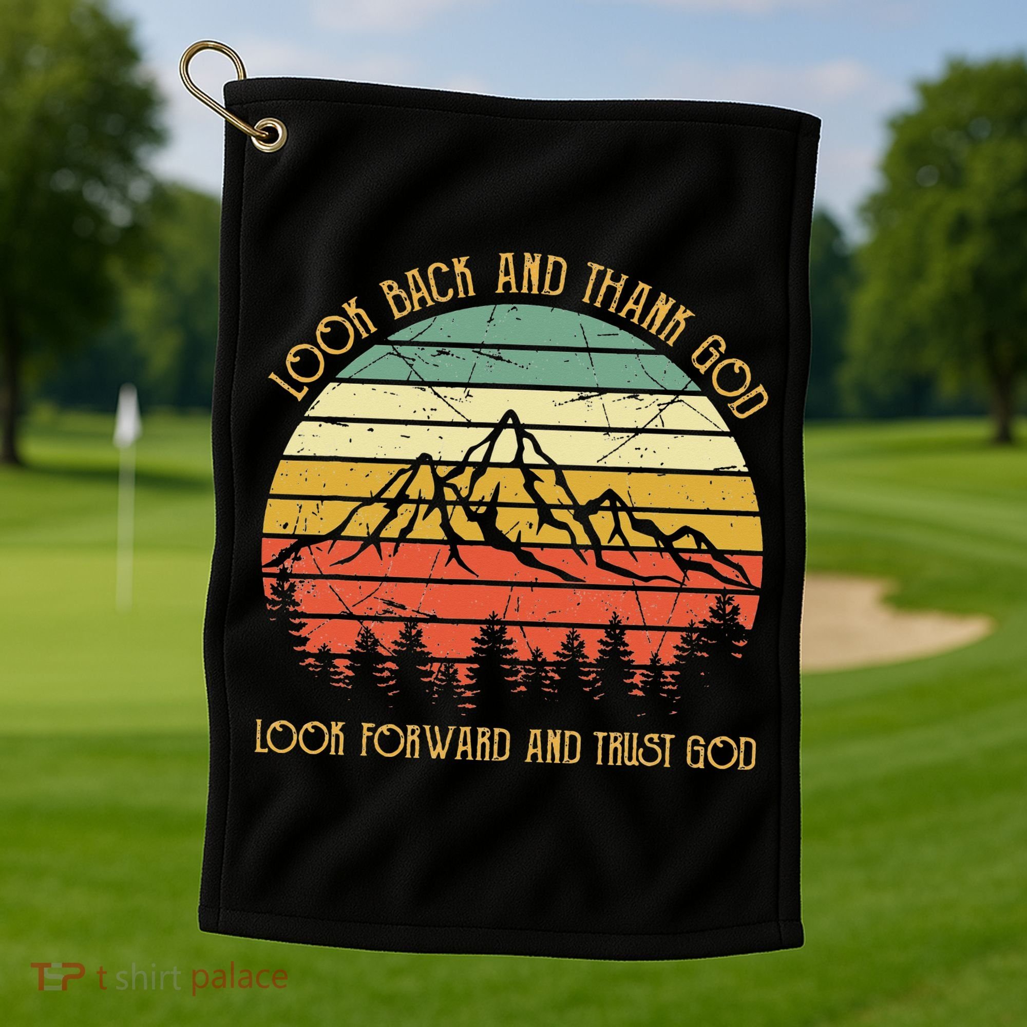 Look Back And Thank God Jesus Christian Golf Towel