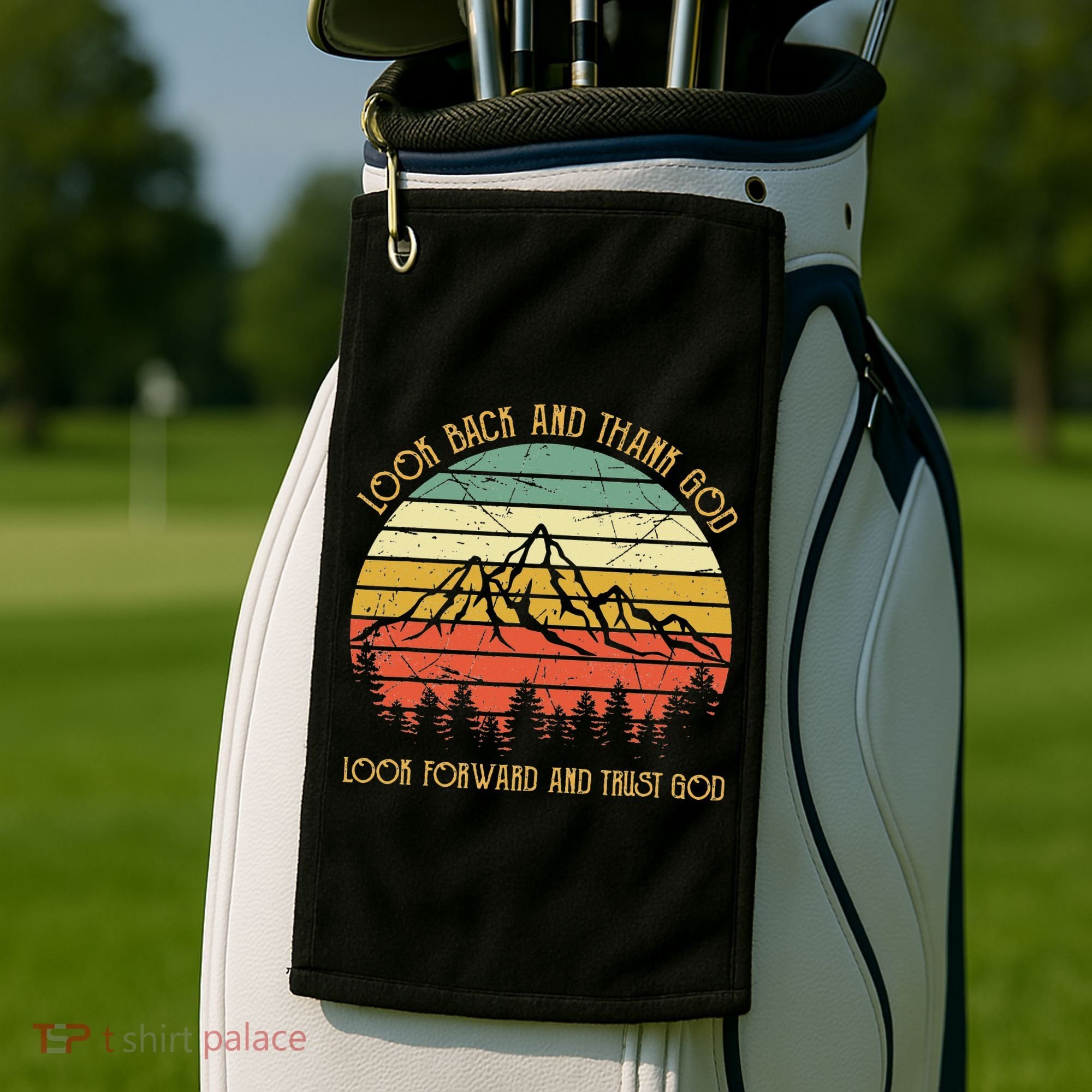 Look Back And Thank God Jesus Christian Golf Towel