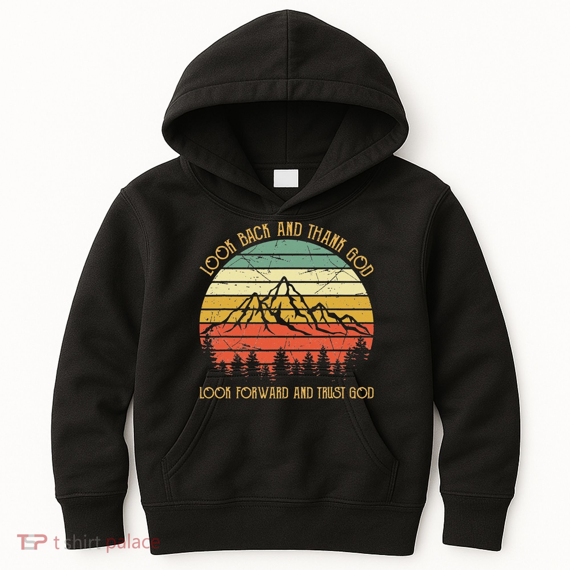 Look Back And Thank God Jesus Christian Kids Hoodie