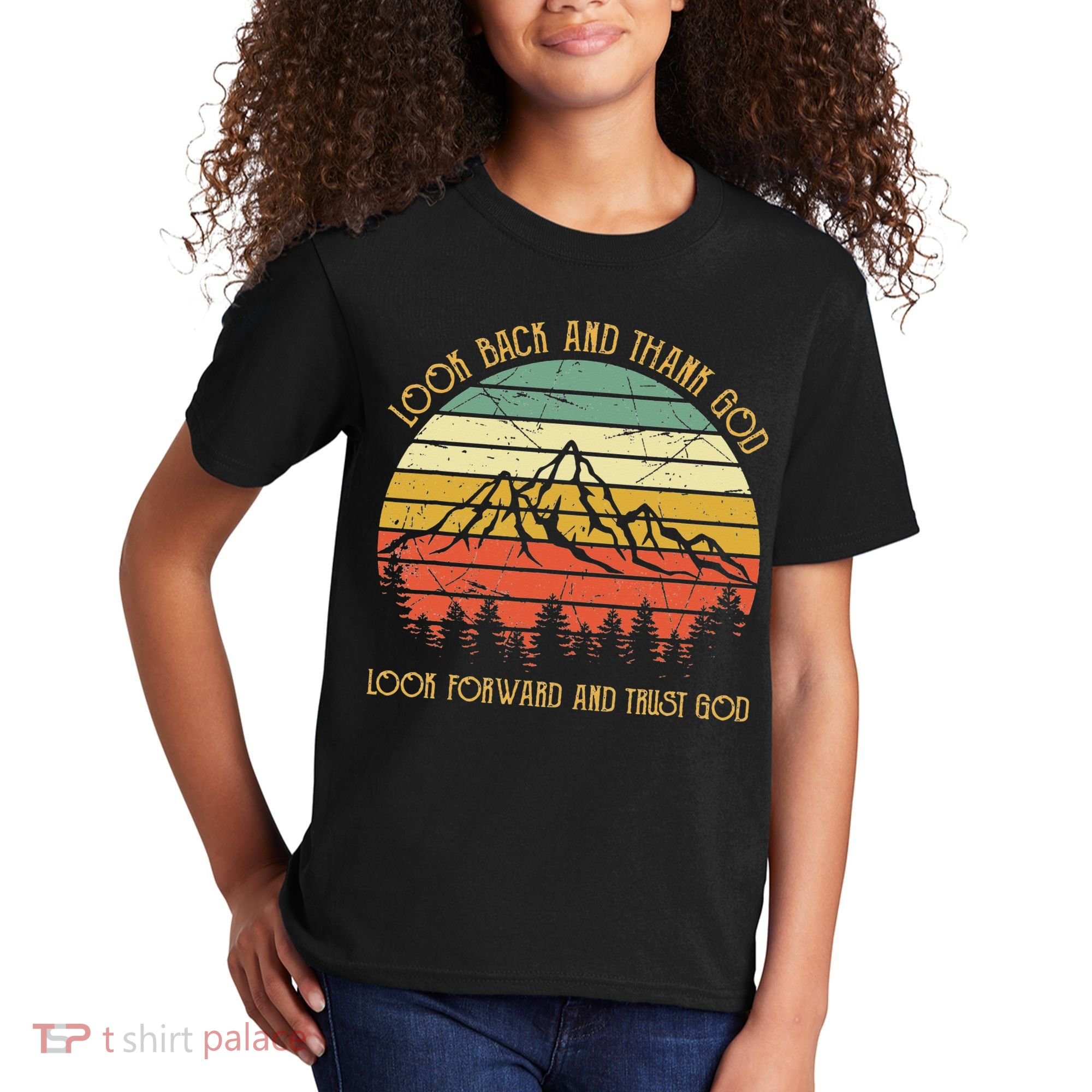 Look Back And Thank God Jesus Christian Kids T-Shirt