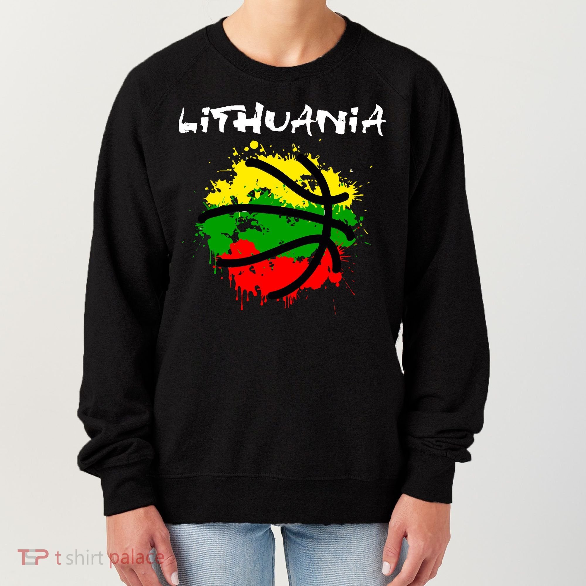 Lithuania Basketball Abstract - Lithuania Strong Basketball Women's Sweatshirt