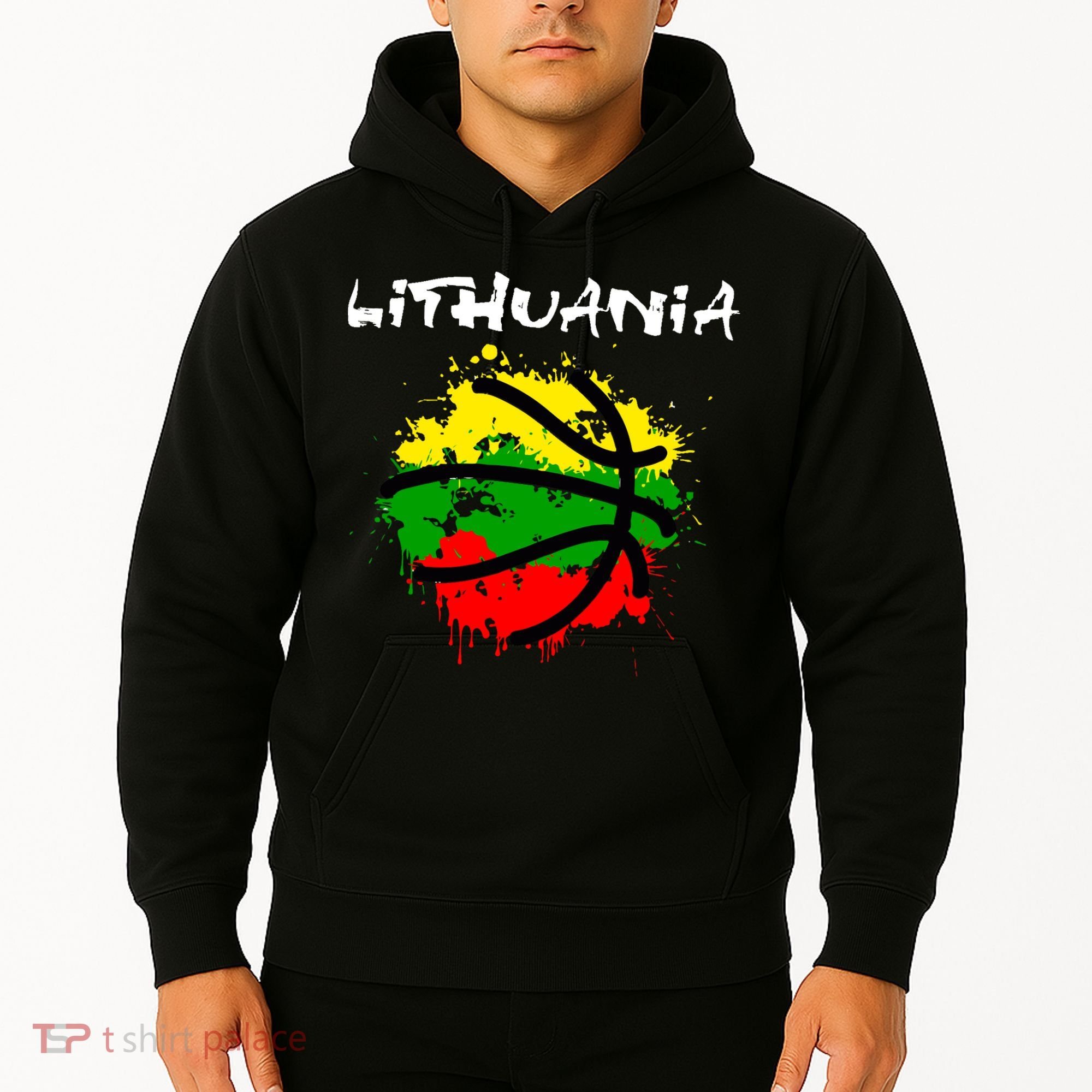 Lithuania Basketball Abstract - Lithuania Strong Basketball Hoodie