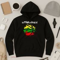 Lithuania Basketball Abstract - Lithuania Strong Basketball Hoodie thumb 3