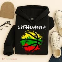 Lithuania Basketball Abstract - Lithuania Strong Basketball Hoodie thumb 4