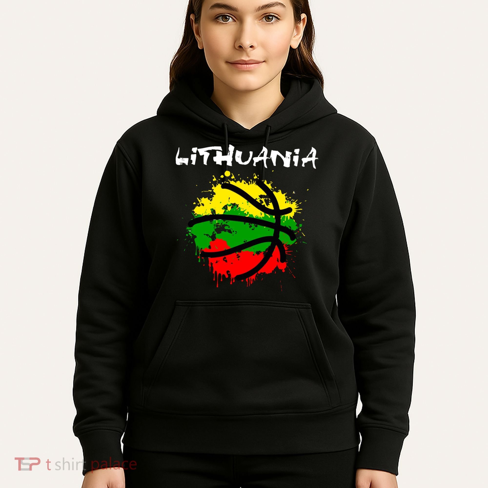 Lithuania Basketball Abstract - Lithuania Strong Basketball Hoodie